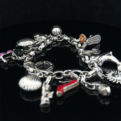 Silver charm bracelet 62g (sh25467l)