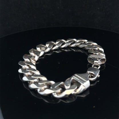Silver curb bracelet 68.4g (sh26227b)