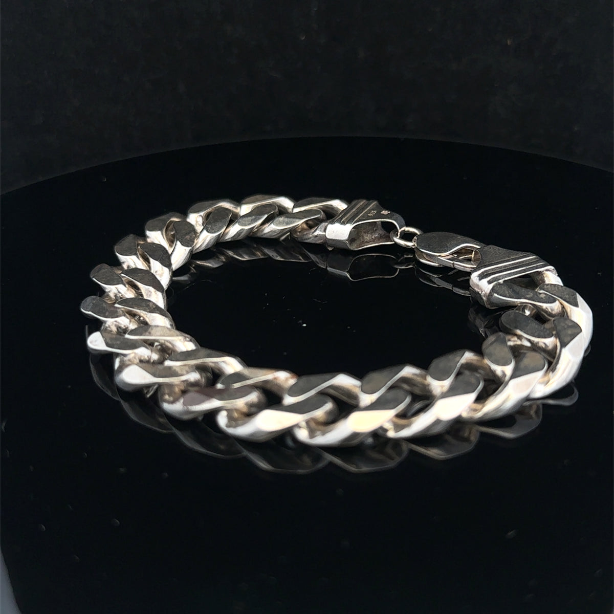 Silver curb bracelet 68.4g (sh26227b)