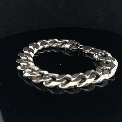 Silver curb bracelet 68.4g (sh26227b)