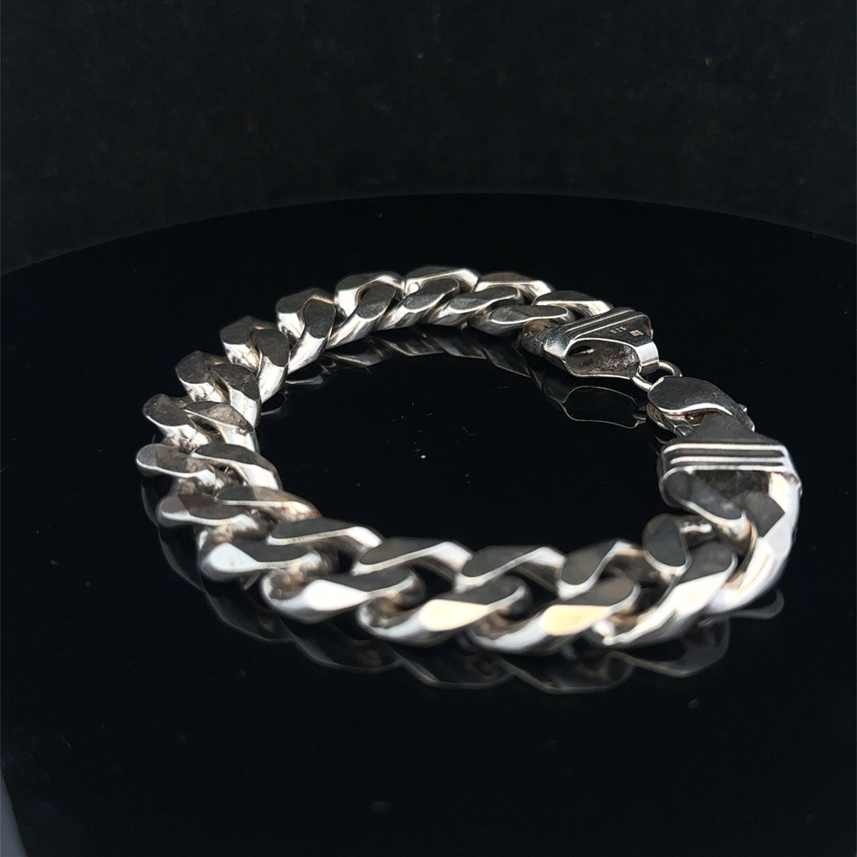Silver curb bracelet 68.4g (sh26227b)