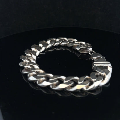 Silver curb bracelet 68.4g (sh26227b)