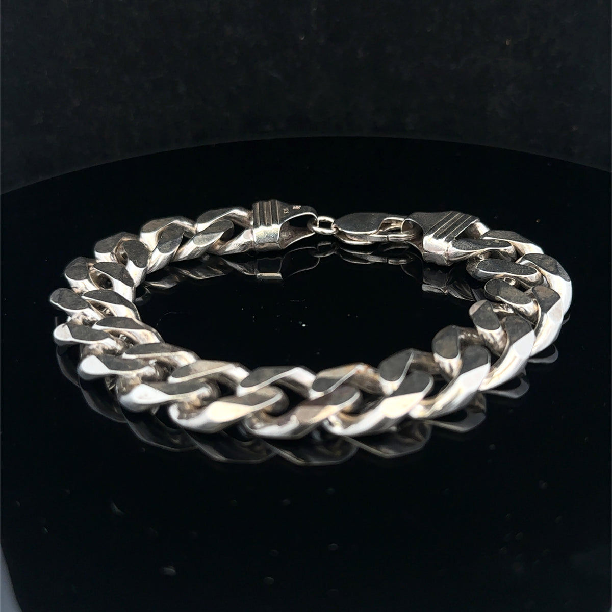 Silver curb bracelet 68.4g (sh26227b)