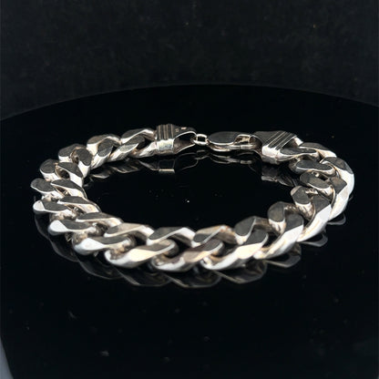 Silver curb bracelet 68.4g (sh26227b)