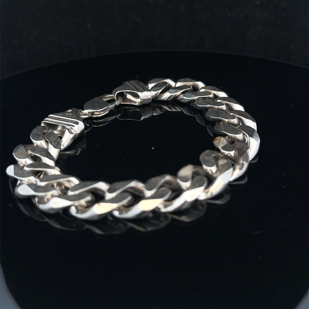 Silver curb bracelet 68.4g (sh26227b)
