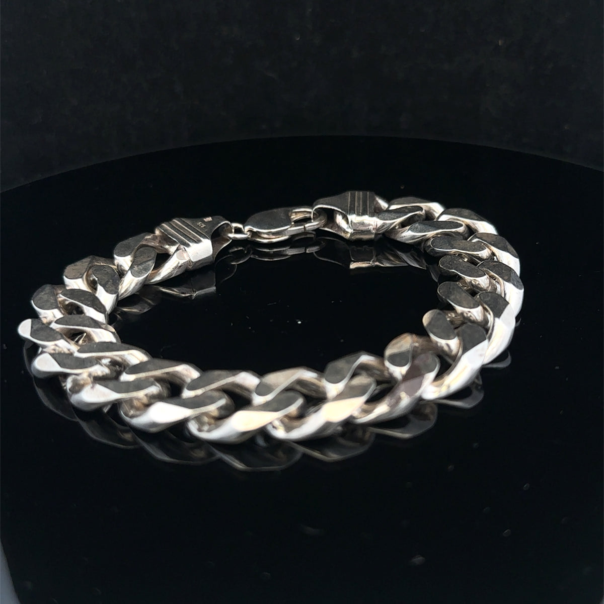 Silver curb bracelet 68.4g (sh26227b)