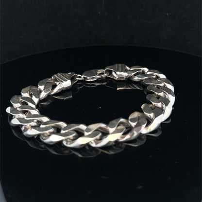 Silver curb bracelet 68.4g (sh26227b)