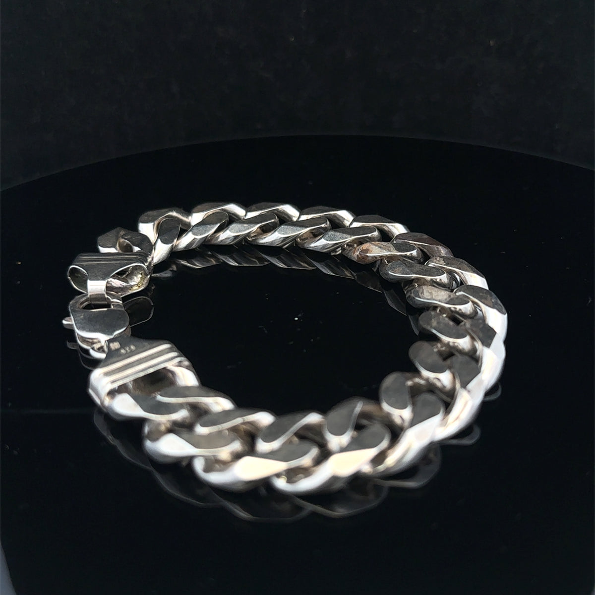 Silver curb bracelet 68.4g (sh26227b)