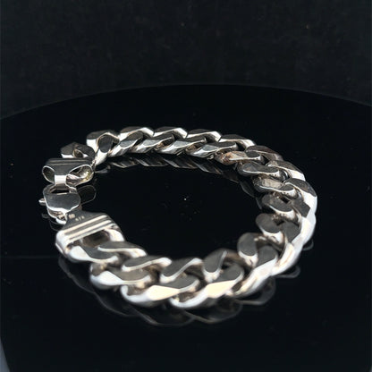 Silver curb bracelet 68.4g (sh26227b)