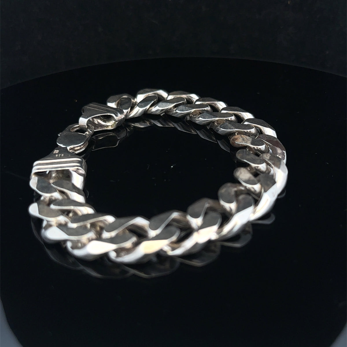 Silver curb bracelet 68.4g (sh26227b)