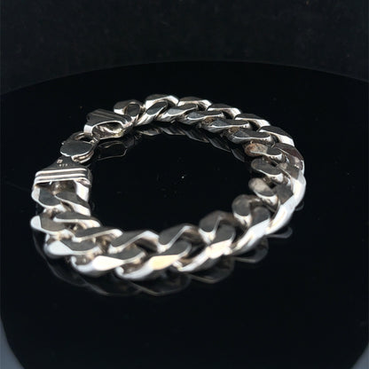 Silver curb bracelet 68.4g (sh26227b)