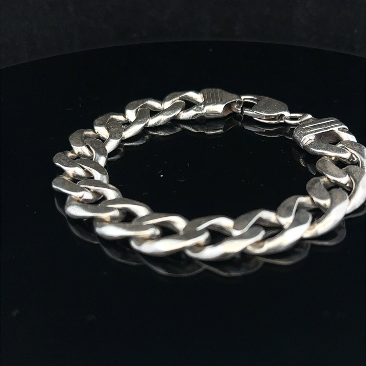 Silver curb bracelet 43.8g (sh26226b)