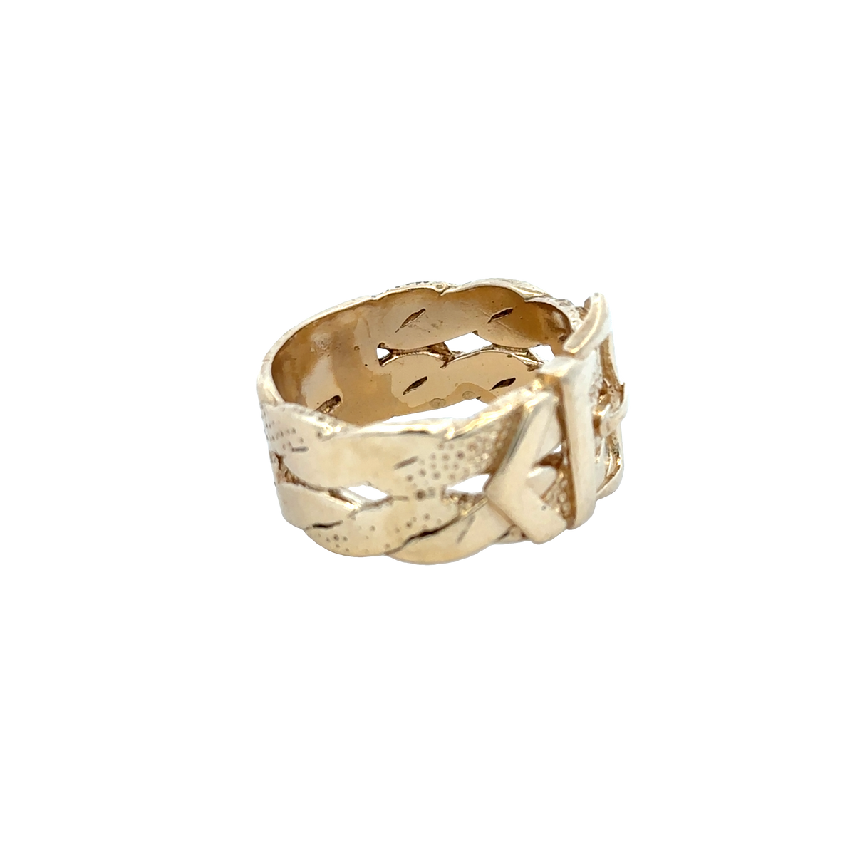 9ct yellow gold buckle ring size X (sh25923l)