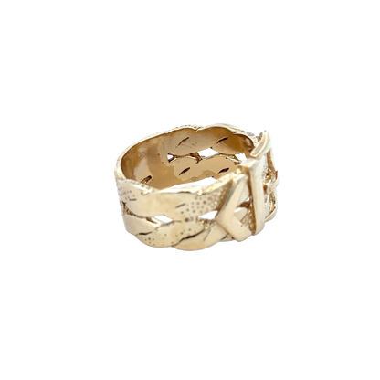9ct yellow gold buckle ring size X (sh25923l)