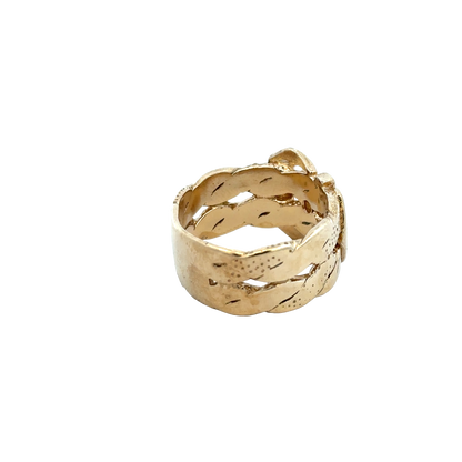 9ct yellow gold buckle ring size X (sh25923l)