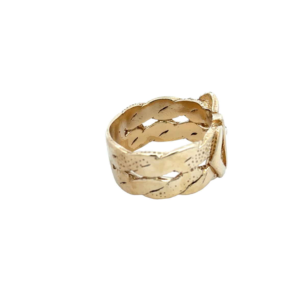 9ct yellow gold buckle ring size X (sh25923l)