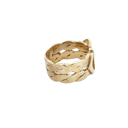 9ct yellow gold buckle ring size X (sh25923l)