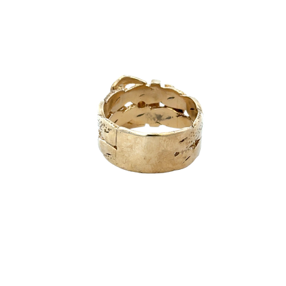 9ct yellow gold buckle ring size X (sh25923l)