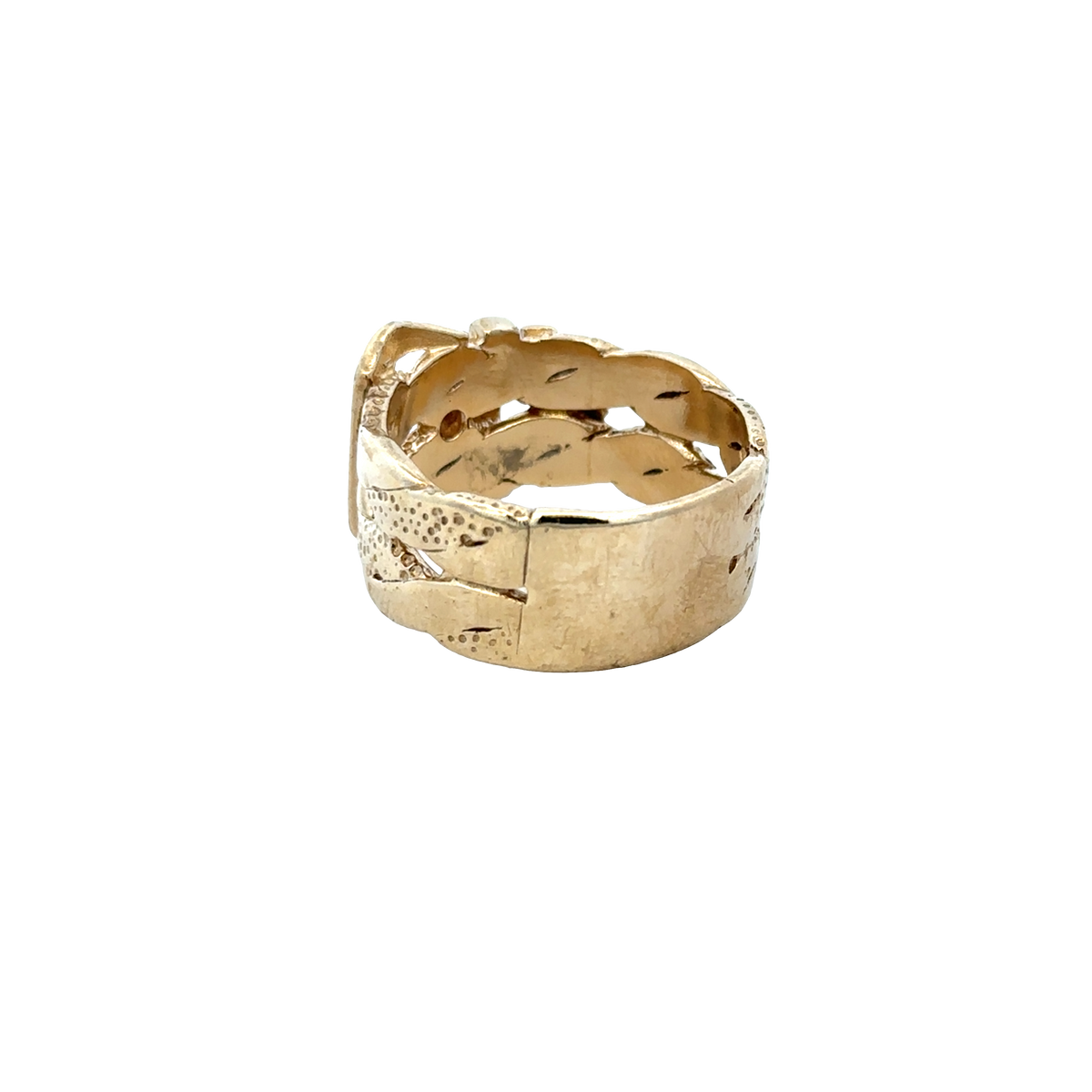 9ct yellow gold buckle ring size X (sh25923l)