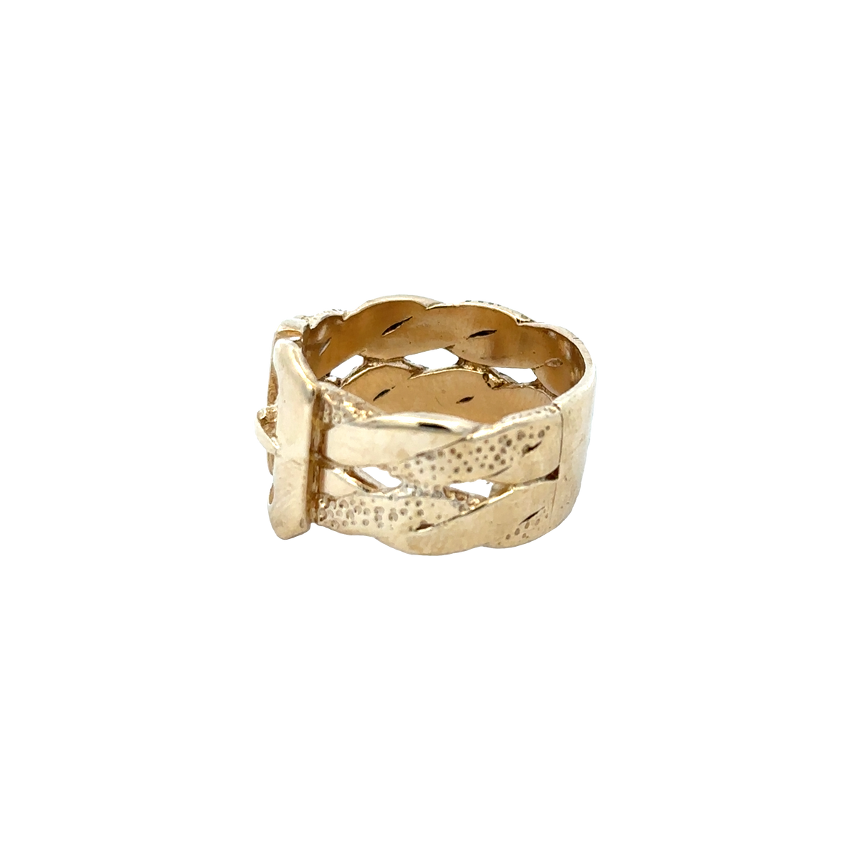 9ct yellow gold buckle ring size X (sh25923l)