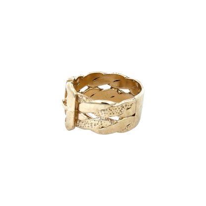 9ct yellow gold buckle ring size X (sh25923l)