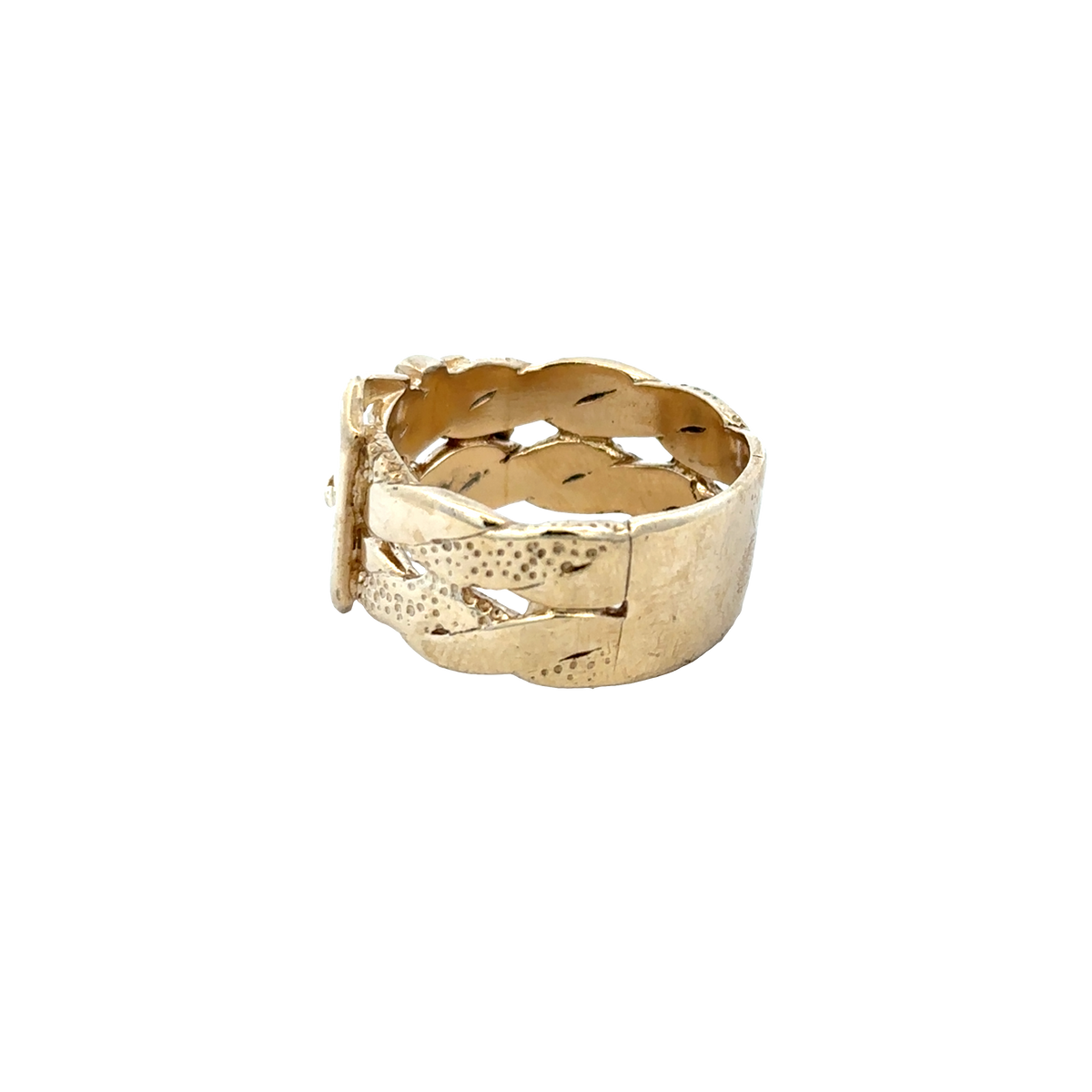 9ct yellow gold buckle ring size X (sh25923l)