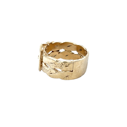 9ct yellow gold buckle ring size X (sh25923l)