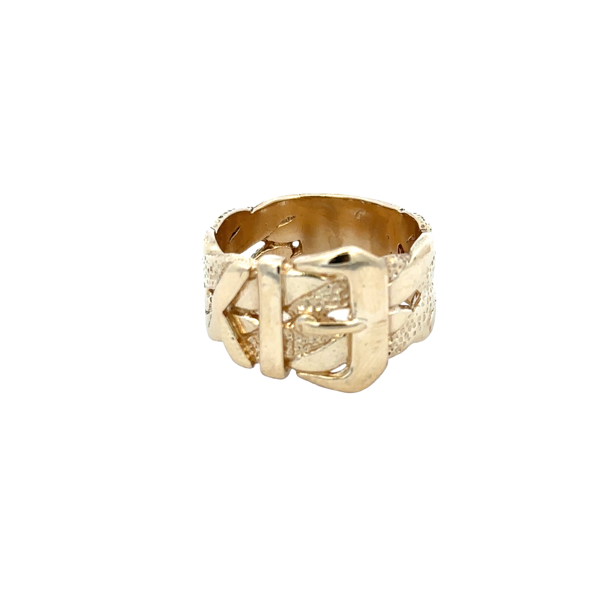 9ct yellow gold buckle ring size X (sh25923l)
