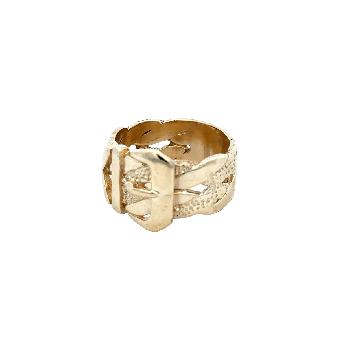 9ct yellow gold buckle ring size X (sh25923l)