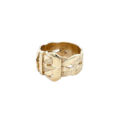 9ct yellow gold buckle ring size X (sh25923l)