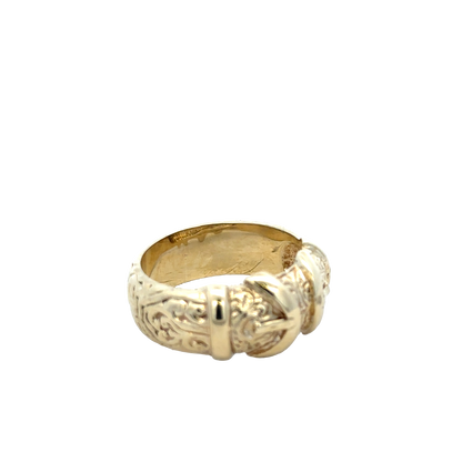 9ct yellow gold buckle ring size Y1/2 (sh25938l)