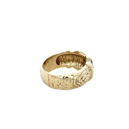 9ct yellow gold buckle ring size Y1/2 (sh25938l)