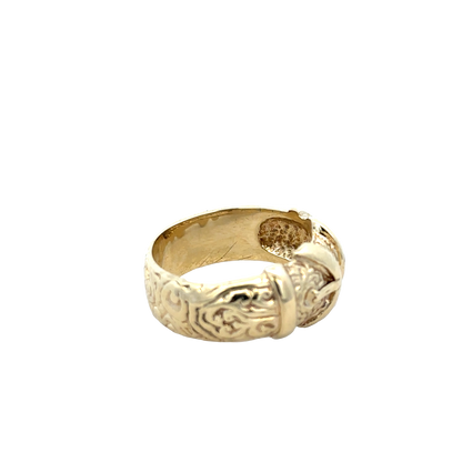 9ct yellow gold buckle ring size Y1/2 (sh25938l)