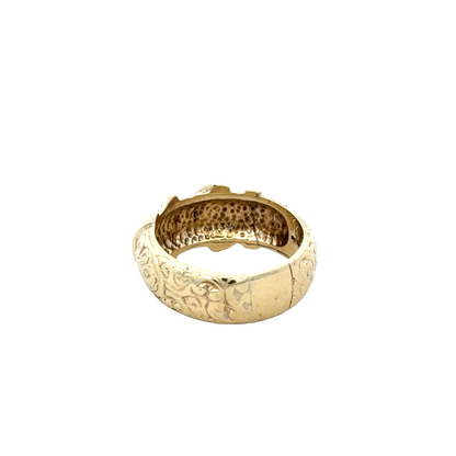 9ct yellow gold buckle ring size Y1/2 (sh25938l)