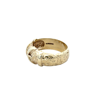 9ct yellow gold buckle ring size Y1/2 (sh25938l)