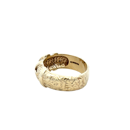 9ct yellow gold buckle ring size Y1/2 (sh25938l)