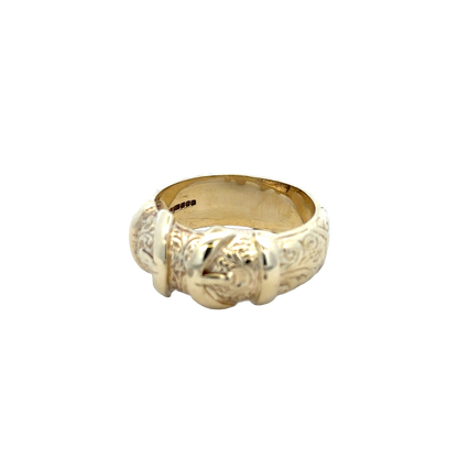 9ct yellow gold buckle ring size Y1/2 (sh25938l)