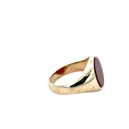 9ct yellow gold signet ring size Q (sh25921l)