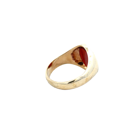 9ct yellow gold signet ring size Q (sh25921l)