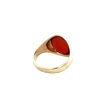 9ct yellow gold signet ring size Q (sh25921l)