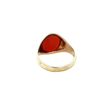 9ct yellow gold signet ring size Q (sh25921l)