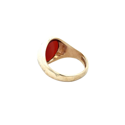 9ct yellow gold signet ring size Q (sh25921l)