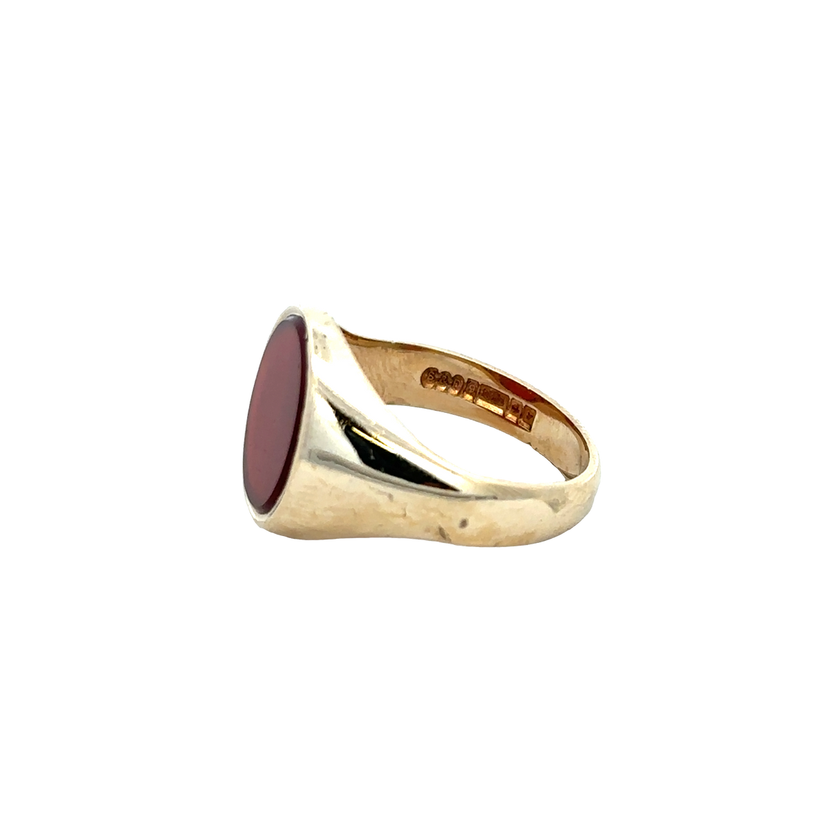 9ct yellow gold signet ring size Q (sh25921l)