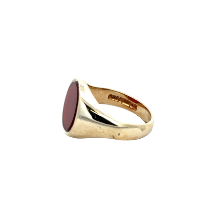 9ct yellow gold signet ring size Q (sh25921l)