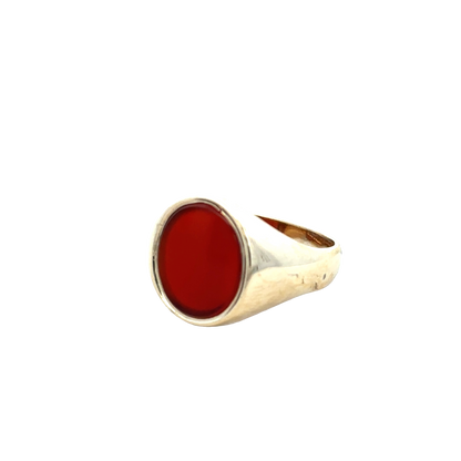 9ct yellow gold signet ring size Q (sh25921l)