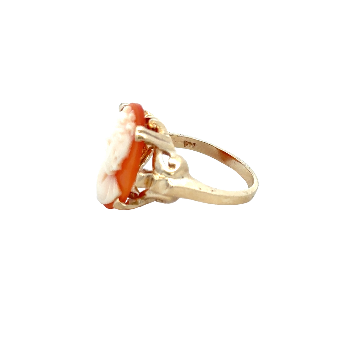 9ct yellow gold cameo ring size K (sh25924l)