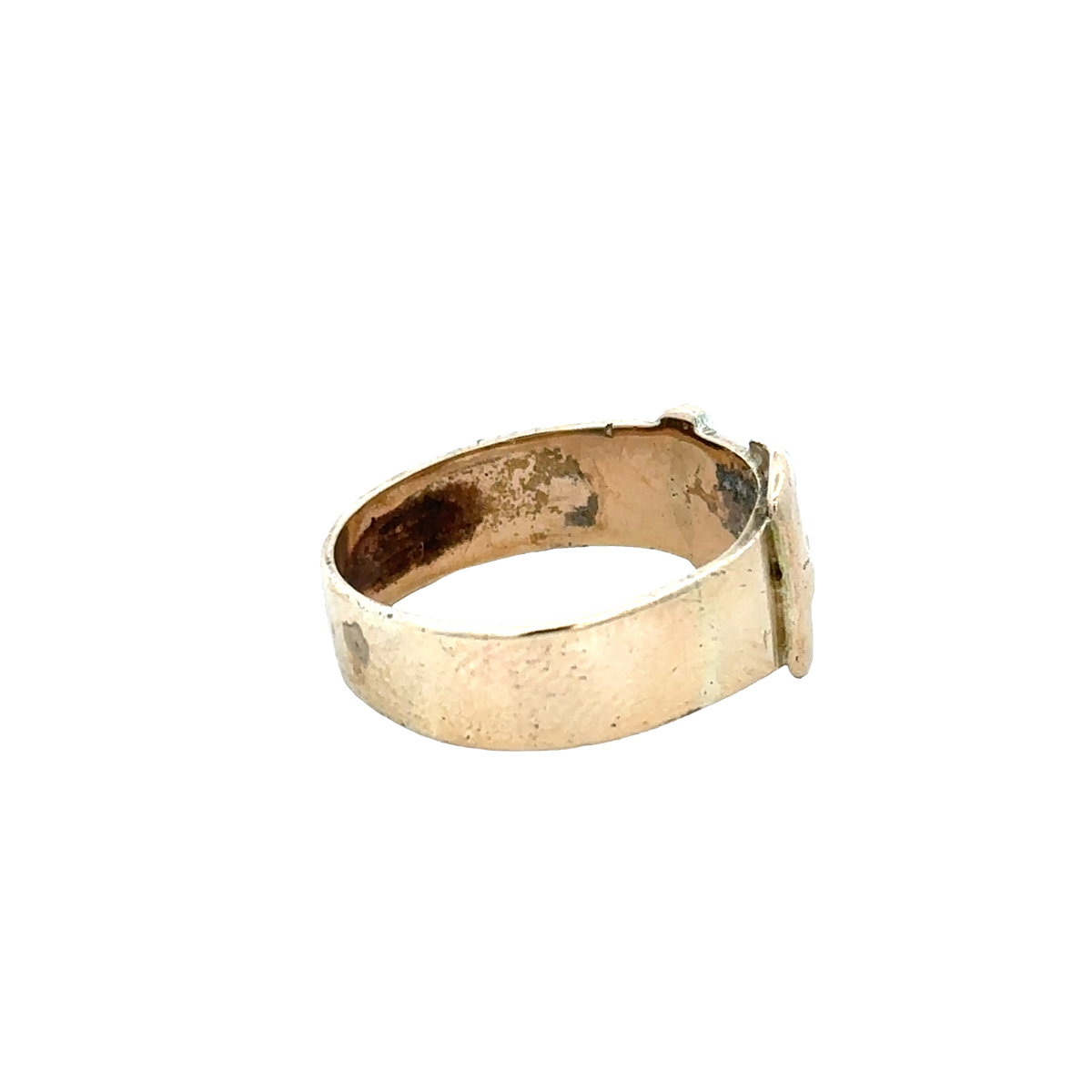 9ct yellow gold buckle ring size R (sh25939l)