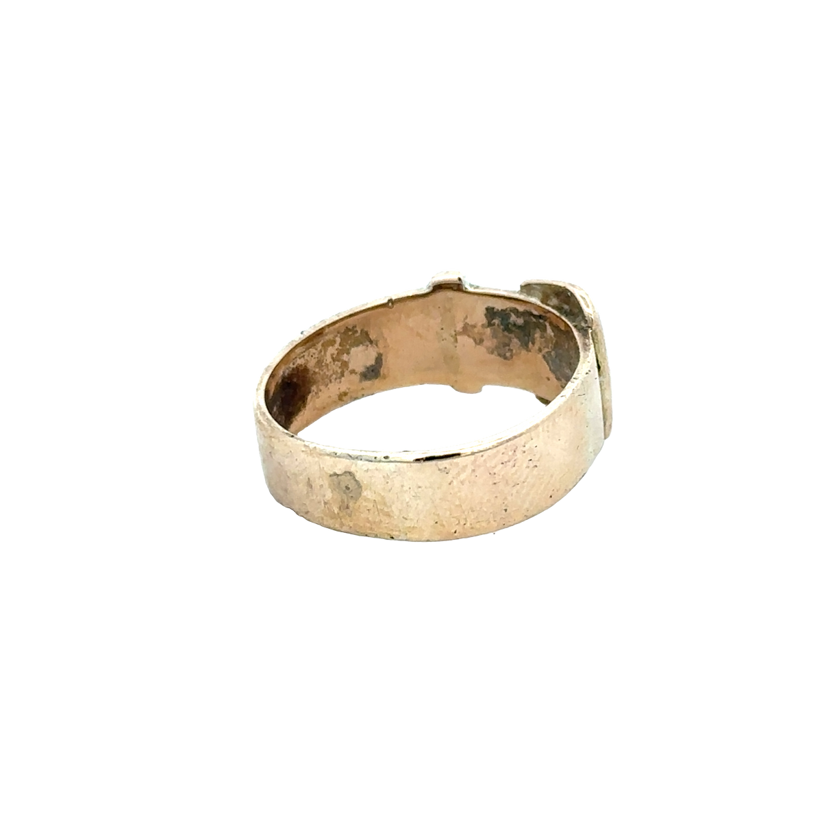 9ct yellow gold buckle ring size R (sh25939l)