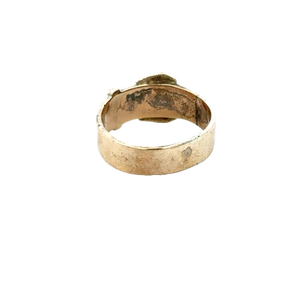 9ct yellow gold buckle ring size R (sh25939l)