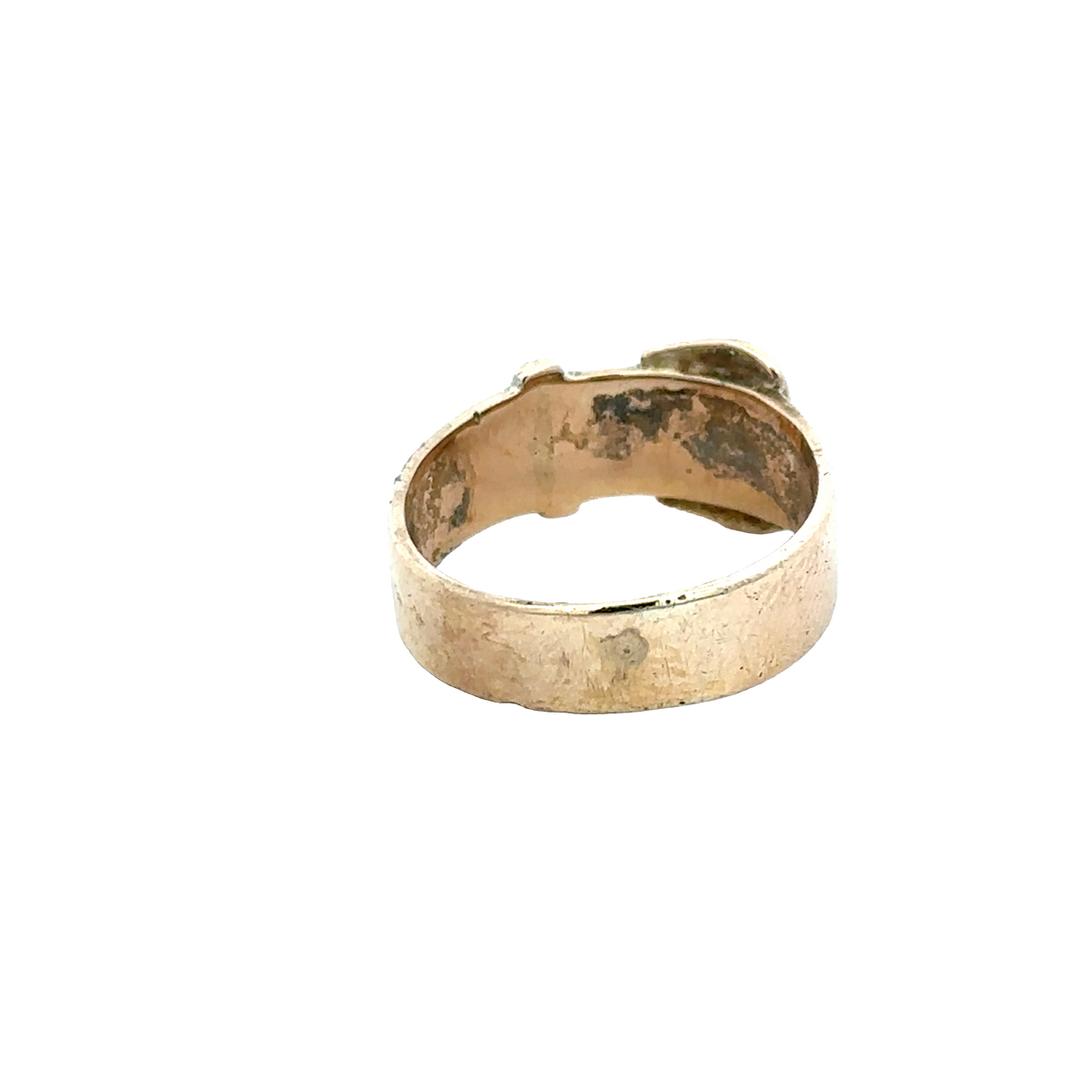 9ct yellow gold buckle ring size R (sh25939l)